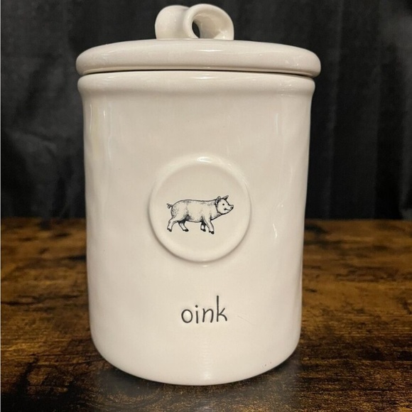 Rae Dunn Other - Rae Dunn Ivory W/lc “oink” W/Pig Small Farmhouse Canister/Cookie Jar Brand NEW